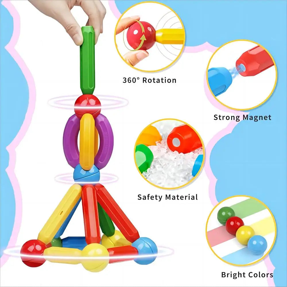 Magblock 90 Pieces Magnetic Building Sticks Toy Set For Kids