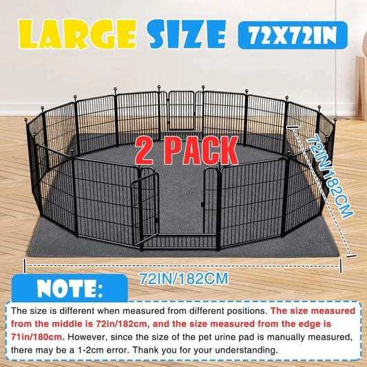2 Pack Extra Large Washable Dog Pee Pads 72x72 Non Slip