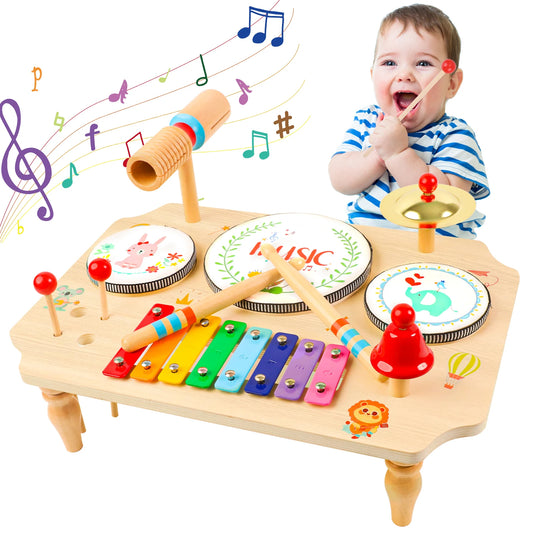 Montessori Baby Drum Kit With Xylophone For Ages 1 To 3