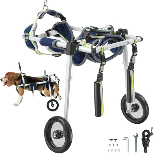 SucceBuy 2 Wheels Dog Wheelchair For Back Legs Hind Limbs