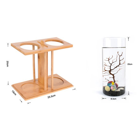 Desktop Mini Fish Tank Bamboo Wood Ecological Aquarium